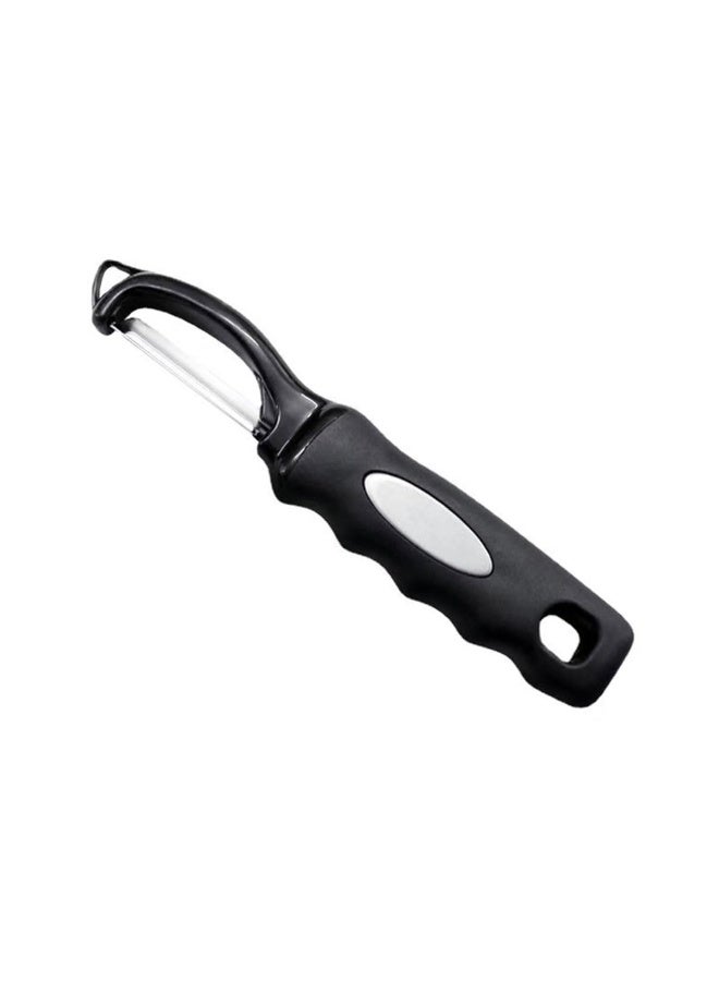 هومستر مُزيل متعدد الوظائف من الفولاذ المقاوم للصدأ، مُزيل فعال للبطاطس والفواكه والخضروات، مُزيل بمقابض غير انزلاقية للاستخدام المنزلي، مُزيل وشاحن مطبخ طويل الأمد، مجموعة أدوات مُزيل للمطبخ المنزلي، أسود، 19 × 3.8 سم - Image 1